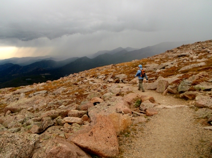 Rocky Mountain National Park storm, Flat Top Mountain storm, RMNP day hike, time to turn around